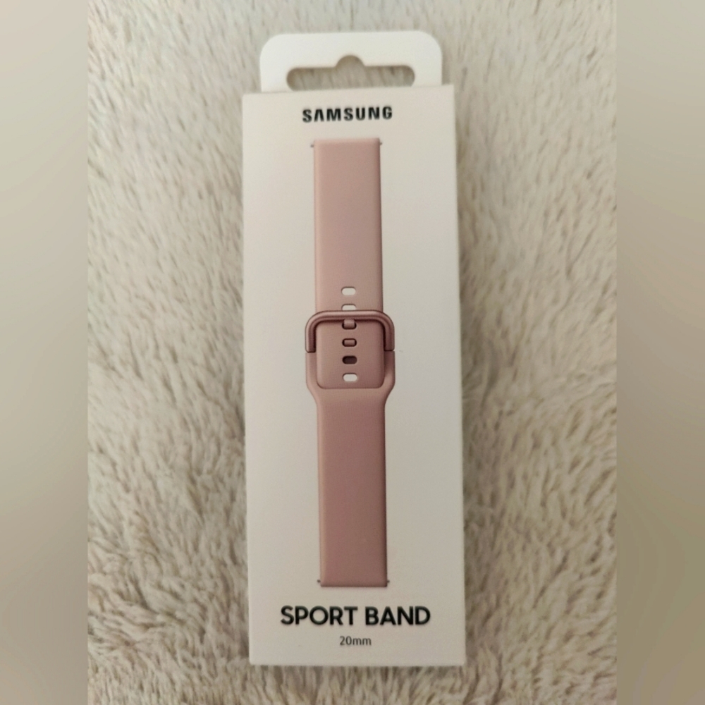 Original Silicone Watch Strap Band for Samsung Galaxy Watch color is pink gold
